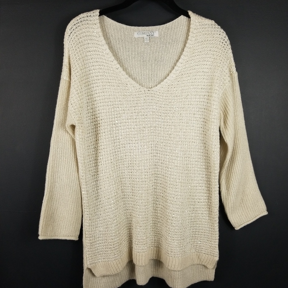 Ellen Tracy Sequins Sweater Top Size Medium